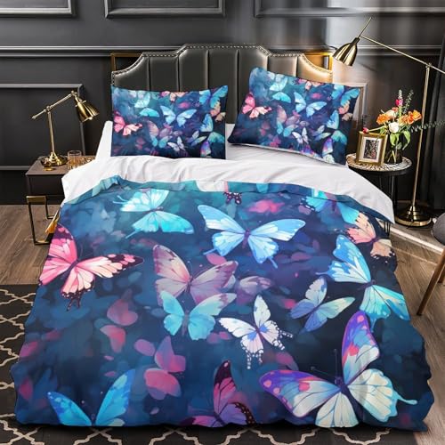 Parure de lit Super King motif papillon impression haute définition 3D