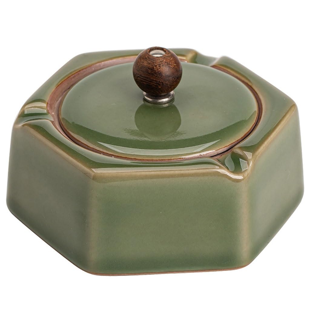 Gthtuhfd Ash Tray Retro Ashtray Chinese Style Creative Home Living Room With Lid Large Office Ashtray For Outside Patio