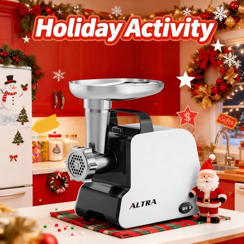 Electric Meat Grinder, 2300W Max, Heavy Duty Sausage Stuffer with 2 Blades, 3 Grinding Plates, Sausage Tube & Kubbe Kit, Home Kitchen Meat Mincer with Handle (Black) - Thumbnail 2