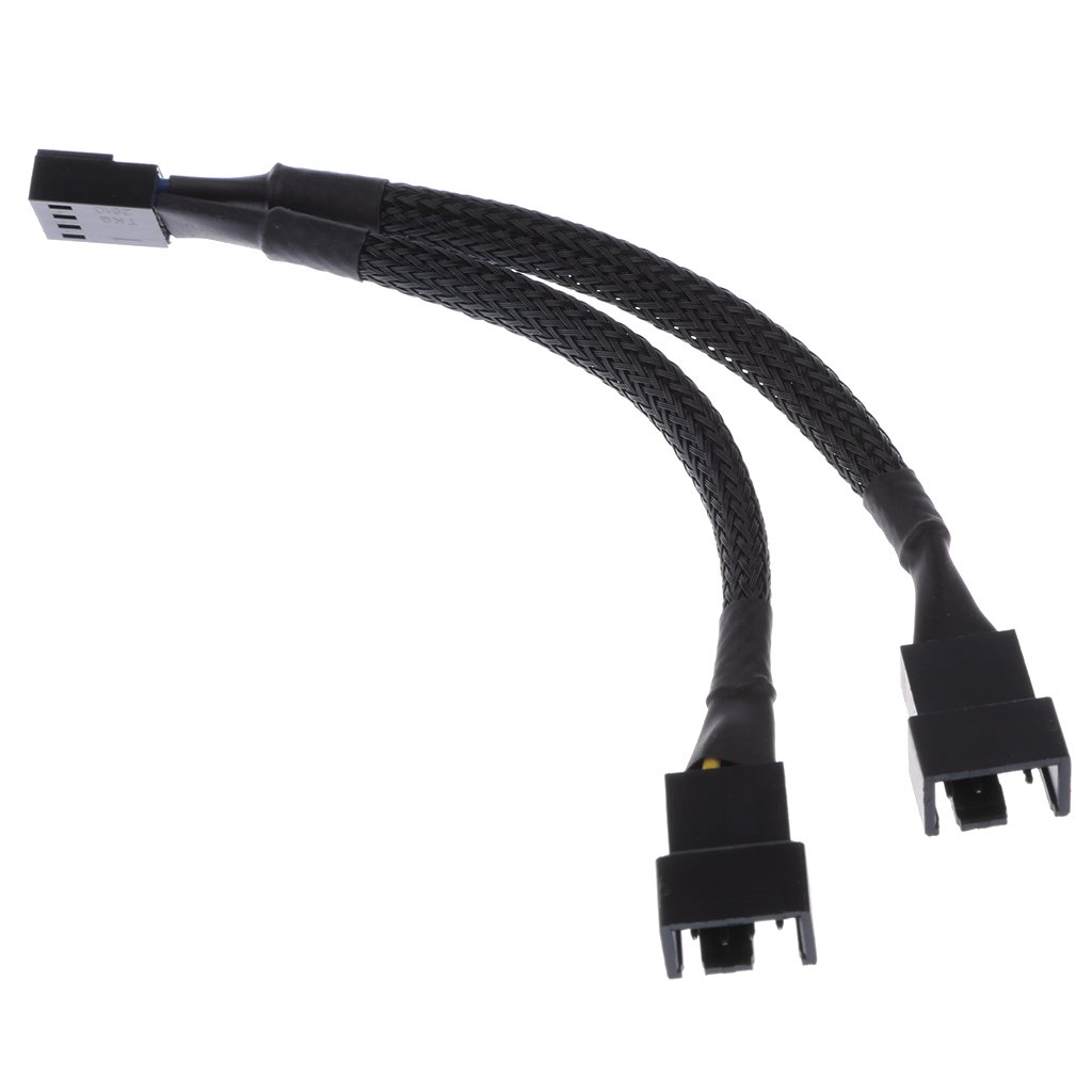 MYADDICTION 2 X 4 Pin Fan Y Splitter Power Extension Cable 2 Fans Splitter Lead All Black Sleeved Computers/Tablets & Networking | Computer Cables & Connectors | Power Cables & Connectors-image-21