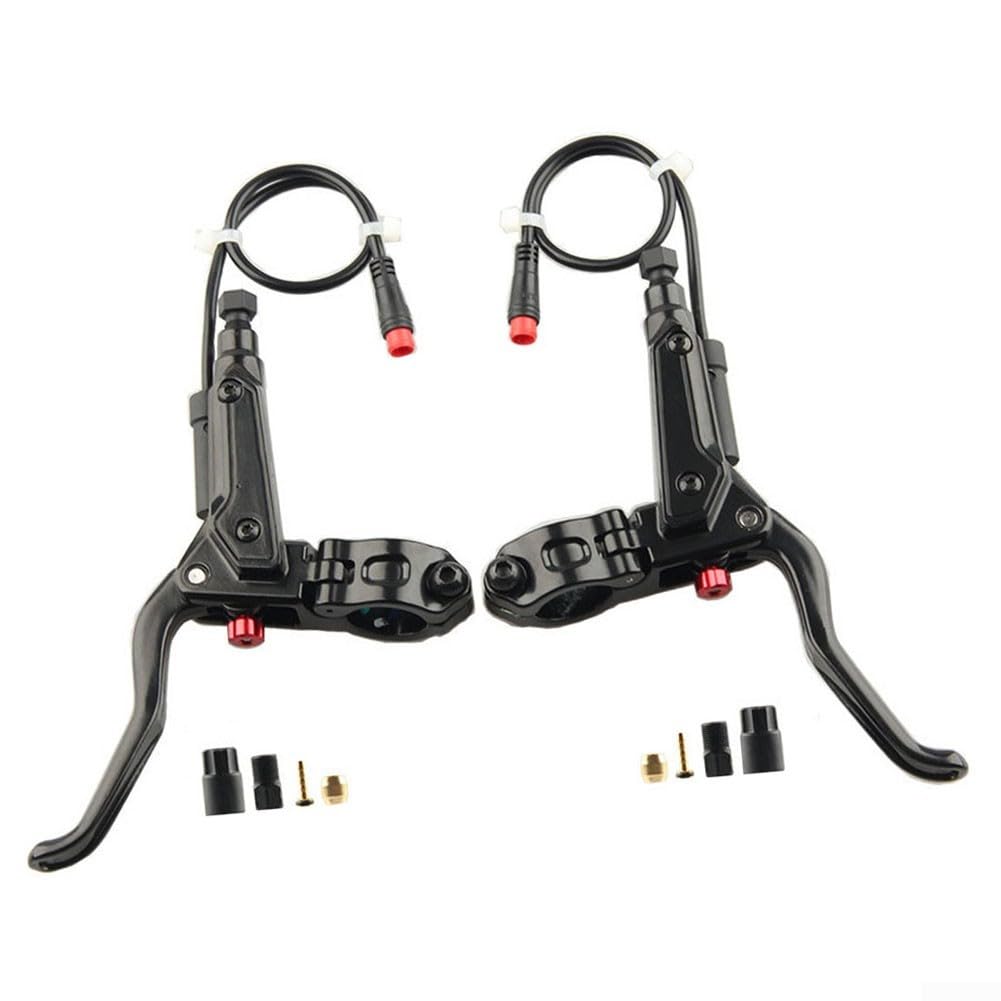 1 Pair Hydraulic Brake Lever with Aluminum Alloy Handle for Electric Bikes, Magnetic Induction Power Off 2 Pin 3 Pin For Bafang-Motor(2pin)