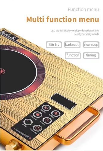 Image of Sizzle Cook Single Burner Infrared Electric Stove, Small Countertop Portable Hot Plate for Cooking, 3500W Ceramic Glass Infrared Burner with LCD Touch Screen(Odvra)