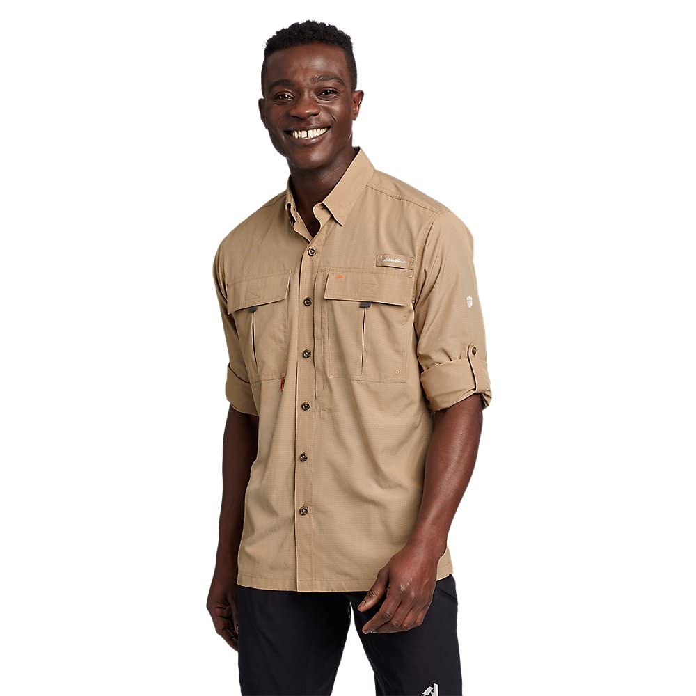 Chemise Eddie Bauer XL - Manches Longues Grise - Randonnée Et Outdoor