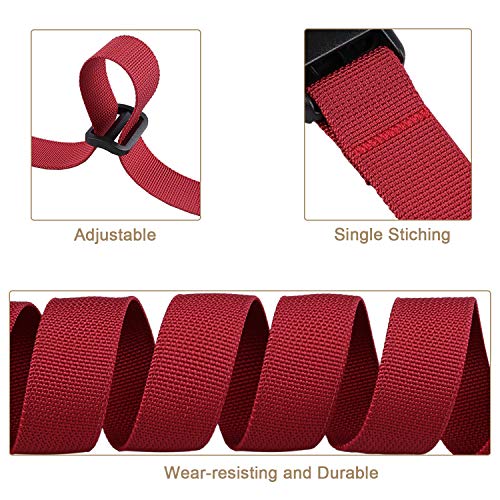 Magarrow 40" 60" Strap Buckle Packing Straps Adjustable 1-Inch Belt (1" Wide - 40" Long, Red (4-Pack)) #TOP2