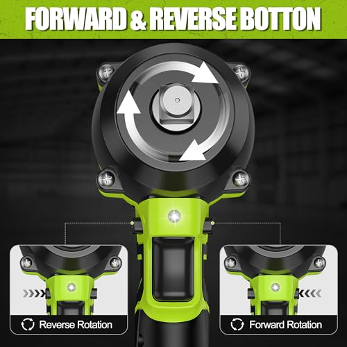 21V Cordless High Torque Impact Wrench with Battery and Sockets for Car Lug Nuts