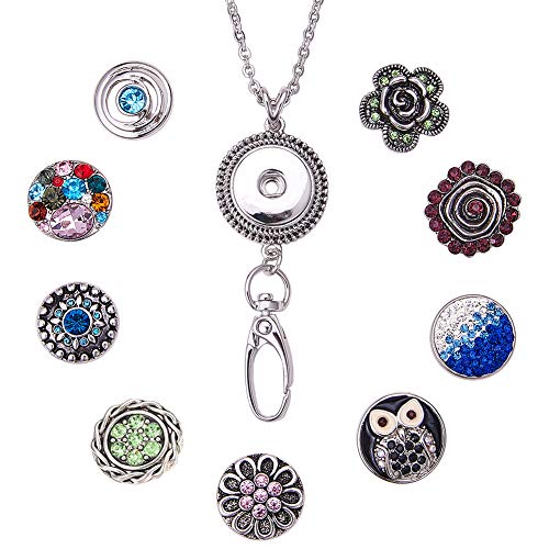 SUNNYCLUE 1 Set 30" Vrouwen Kantoor Lanyard ID Badges Houder Ketting met Legering Breakaway Snap Knopen Charms Sieraden Hanger Clip 30inch Rhinestone