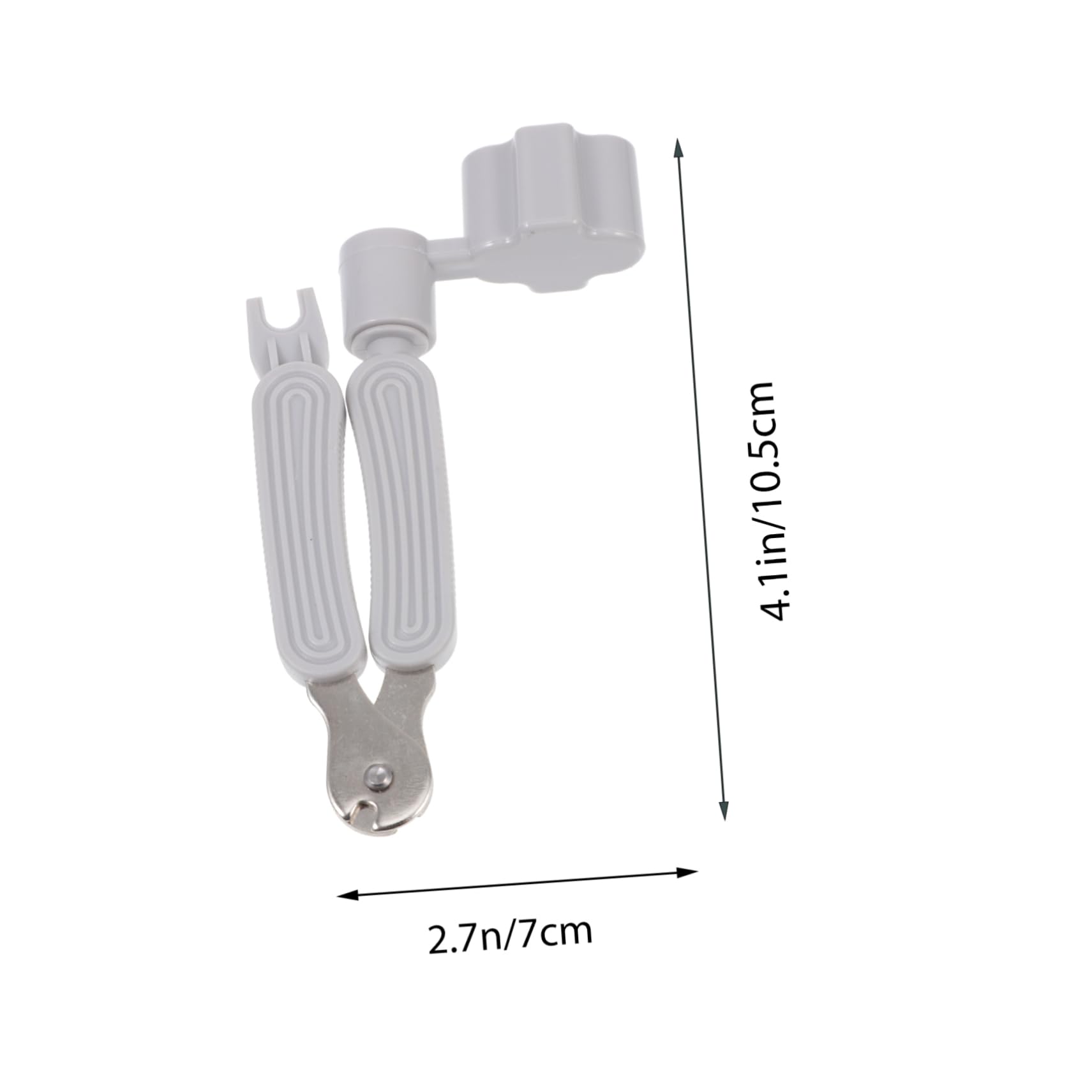 Toddmomy 2pcs 3 1 Guitar String Winder Tool Multi Functional String Cutter and Pin Remover Light Grey for Acoustic and Electric Guitars