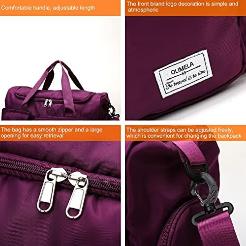 Upgrade Lightweight Waterproof Travel Duffel Bag, Sports Tote Gym Bag, Shoulder Weekender Overnight Bag with Wet Pocket & Shoes Compartment for Women (E-Fuchsia) 5 Upgrade Lightweight Waterproof Travel Duffel Bag, Sports Tote Gym Bag, Shoulder Weekender Overnight Bag with Wet Pocket & Shoes Compartment for Women (E-Fuchsia)