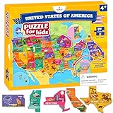 United States Puzzle for Kids Ages 4-8 – 87 Large USA State-Shaped Pieces, 27