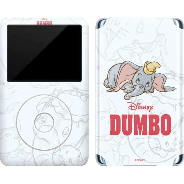 Skinit Decal MP3 Player Skin Compatible with iPod Classic (6th Gen) 80GB - Officially Licensed Disney Dumbo Classic Sketched Portrait Design