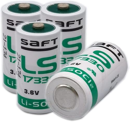 XIAOXX LS17330 - Batería de cloruro de tionilo de litio (Li-SOCl2) (4 unidades) de 3.6 V 2100 mAh para Saft Primary LS 17330 23 A tamaño