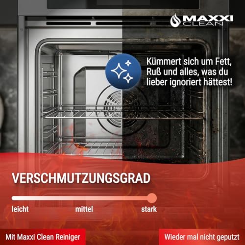 Maxxi Clean 1 x 750 ml + Pinsel I Backofen und Grillreiniger Gel Paste I extrastarker selbstarbeitender Fettlöser I entfernt Verkrustungen ohne Schrubben I Backofen Herdplatte Grill I Made in Germany 6