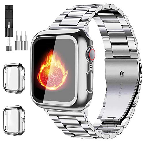 Bekomo Metal Band with Case Compatible for Apple Watch Bands Men Women by Bekomo - Used condition - US$17.16