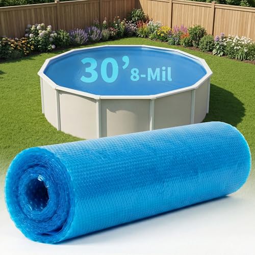 Blue Wave 30-ft Round Solar Pool Cover 8-Mil Blue Solar Cover for Above Ground Pool Thermal Bubble Blanket for Heat Retention & Reduced Evaporation