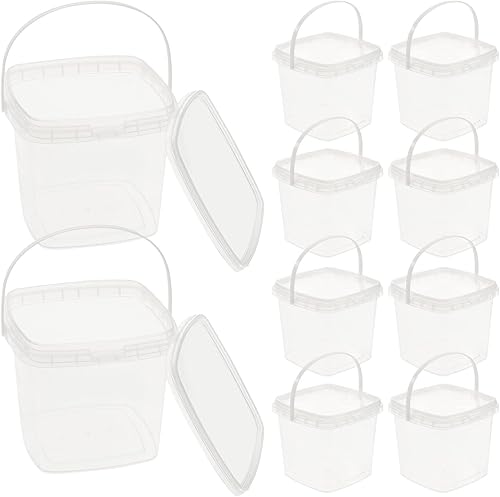 Cubo de almacenamiento de alimentos de 17 onzas, cubo cuadrado transparente de material PP para helado con tapa, contenedores de almacenamiento de