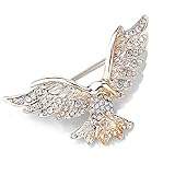 Eagle Bird Brooches Pin For Women/Men Fashion Full Rhinestone Animal Brooch Jewelry (Gold)