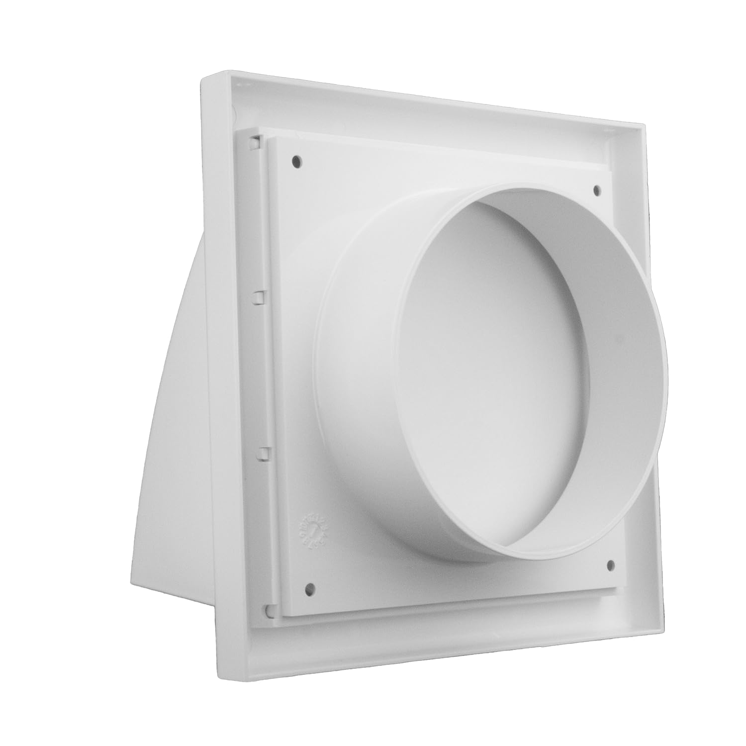 4-Inch White External Hooded Cowl Ventilation Grill Cover with Backdraft Shutter - Image 2
