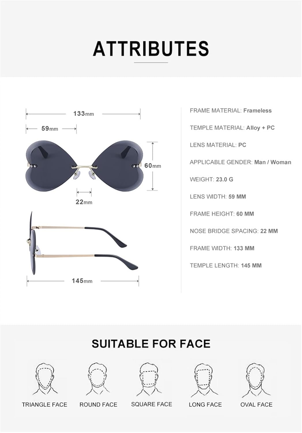 Party Weird Prom Sunglasses for Men and For Women (Color : B, Size : Medium)
