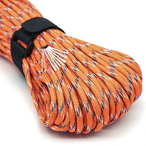 Image of PSKOOK Survival Paracord Parachute Fire Cord Survival Ropes Red Tinder Cord PE Fishing Line Cotton Thread 7 Strands Outdoor 20, 25, 100 Feet