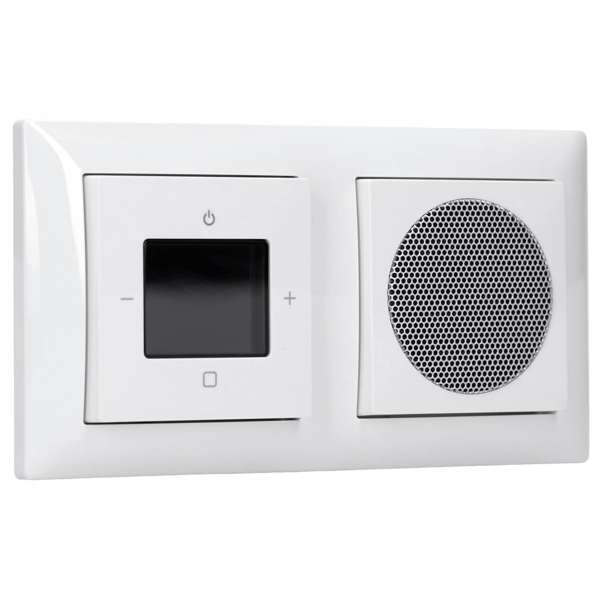 Busch-Jaeger Komplett-Set Unterputz UP Bluetooth DAB+ Radio 8217 U-101 Busch-balance SI Alpinweiß Lautsprecher 8223 U Abdeckung Zentralscheibe 8253-914 8252-914-101 2-fach Rahmen 1722-914