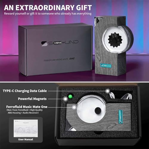 Image of Vibromystic - Ferrofluid Sound Visualizer, Dancing Ferrofluid Speaker Mate Music Rhythm Lamp, Computer Office Desktop Decor (Color : B)