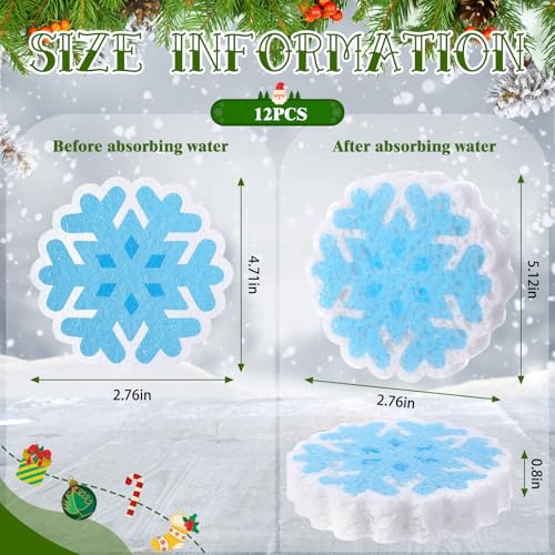 Image of Layhit 12 Pcs Christmas Dish Sponges Cute Kitchen Non Scratch Scrub Sink Sponges Wood Pulp Reusable Household Cleaning Cloth for Kitchen Dishes Furniture(Snowflake)