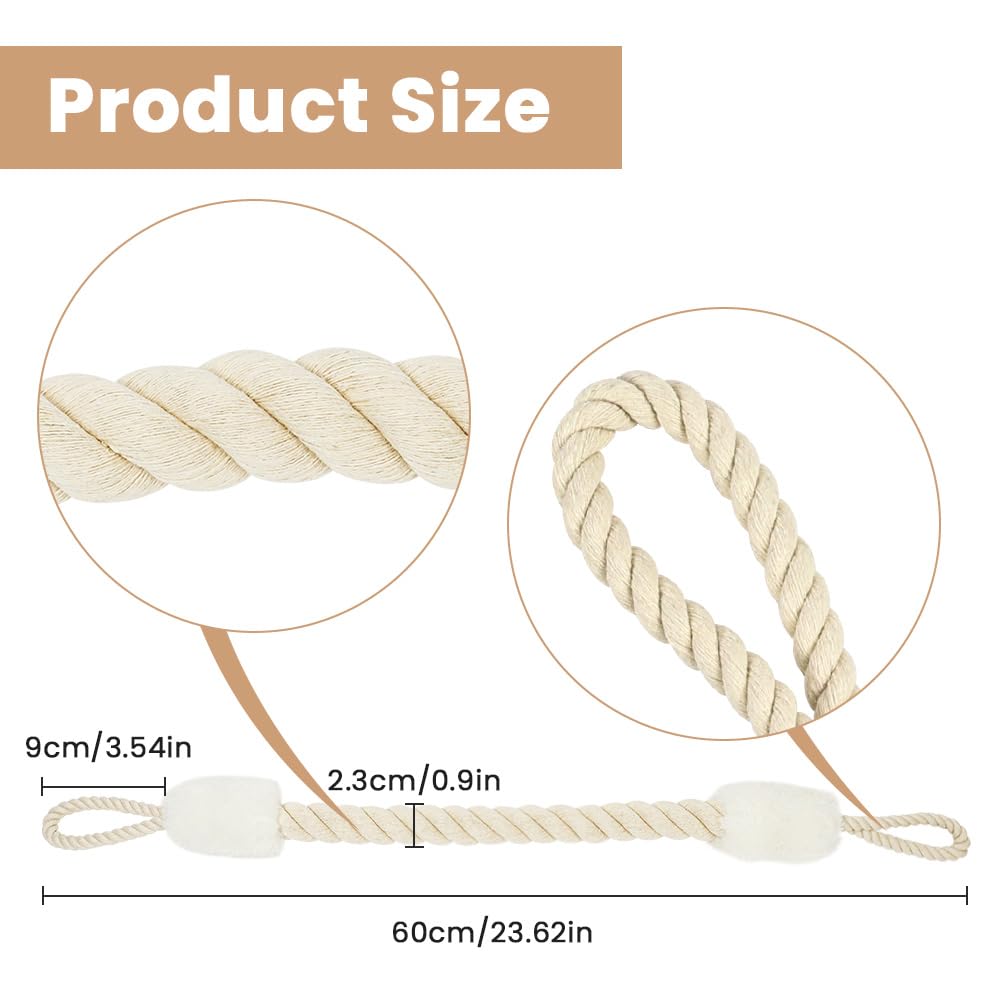 AYESY Anti-Crash Door Handles Rope,2pcs Door Stop Rope,Towel Clip Cotton Rope,Anti-Collision Baby Pet Safety Finger Pinch Guard Protectors,Decorative Door Cord Clamp for Noise Reducing and Quiet - Image 2
