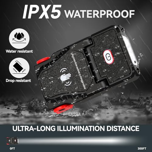 Clipe de lanterna, sensor recarregável com clipe de chapéu, clipe de lanterna recarregável, 1000 lúm