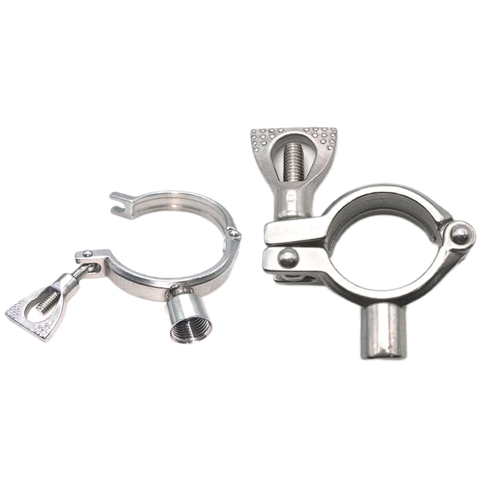 Esmen Uae One Color 304 Stainless Steel Pipe Clamps, 2 Sets Thickened Pipe Fixing Clips 1/2-Inch Water Pipe Clips, Precision Cast Pipe Supports Tube Fittings(Φ25)