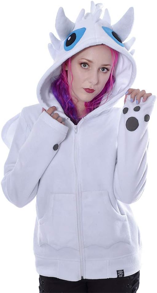 Unisex Adult's Cupcake Cult Fury Dragon Hoodie (White)