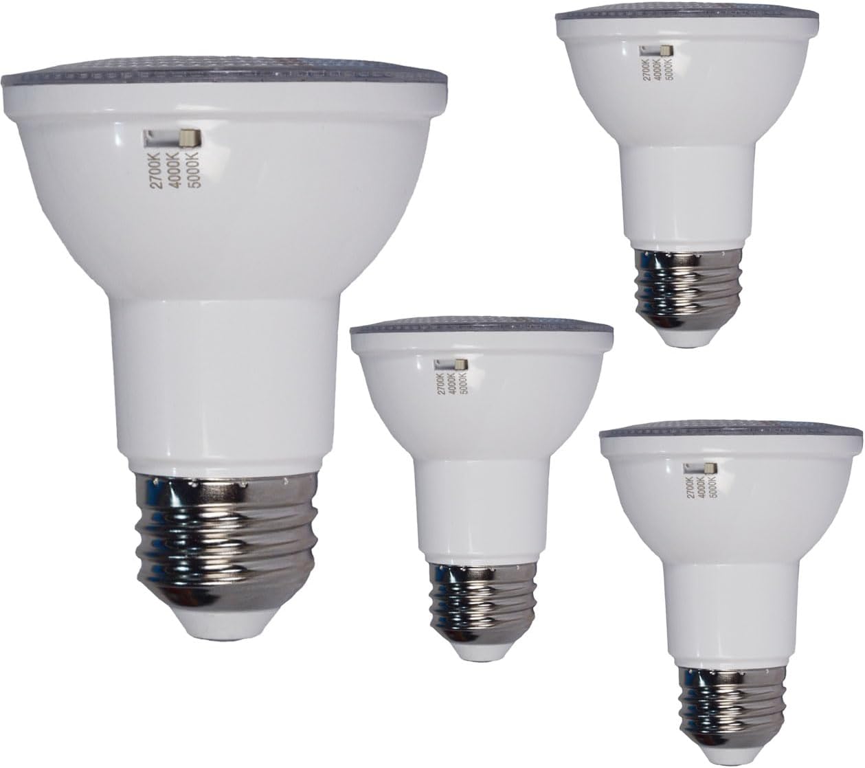 PAR20 LED Bulb, 3CCT 2700K 4000K 5000K, 4-Pack 7W (50W Equivalent) Led Spotlight Dimmable,550LM High Brightness, 120V Perfect for Recessed & Track Lighting