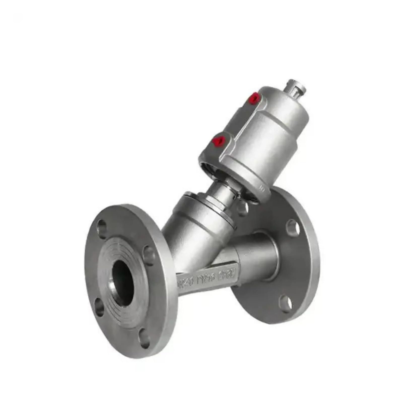 DN32 Stainless Steel Pneumatic Flange Angle Seat Valve High Temperature Resistant Corrosion Steam Y Type Cut Off Valve
