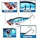 ZWMING Top Water Fishing Lures Bass Hard Baits 3D Eyes Life-Like Swimbait Fishing Poppers with Tackle Box for Freshwater Saltwater Fishing (A10pcs-2Type)