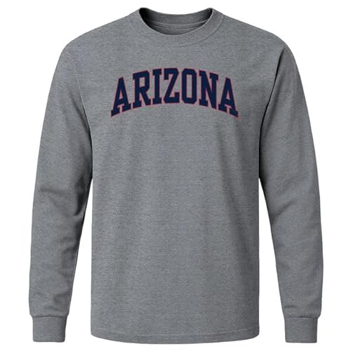 Barnesmith University of Arizona Wildcats Long Sleeve Adult Unisex T-Shirt, Classic, Charcoal Grey, Small