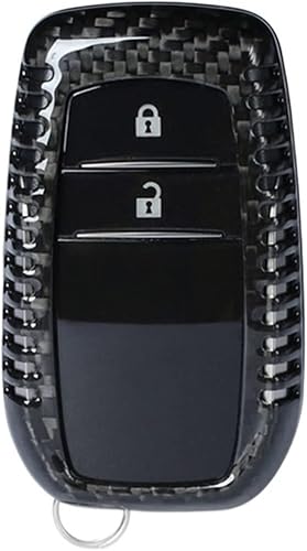 Miniatura 1 de BRAUNZ Carbon Fiber Material Auto Remote Key Shell Cover Key Bag Case Protector Fit Compatible with Toyota New Corolla Prado New Highlander