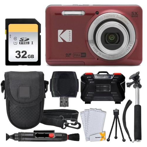 Amazon | Kodak PIXPRO FZ55 デジタルカメラ(レッド) + 32GB メモリー