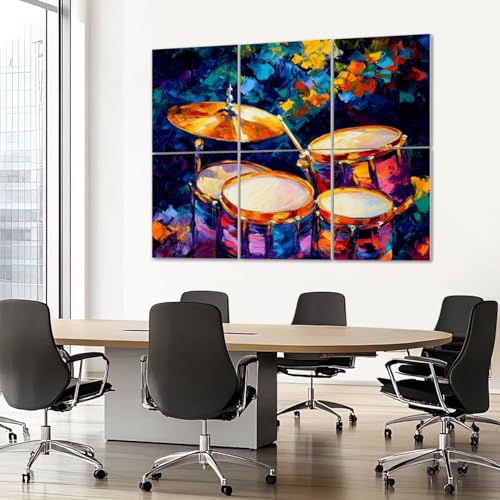 Paneles acústicos artísticos 6 unidades, absorbentes de sonido, 48"x72", adhesivos, para estudios y oficina miniatura 7