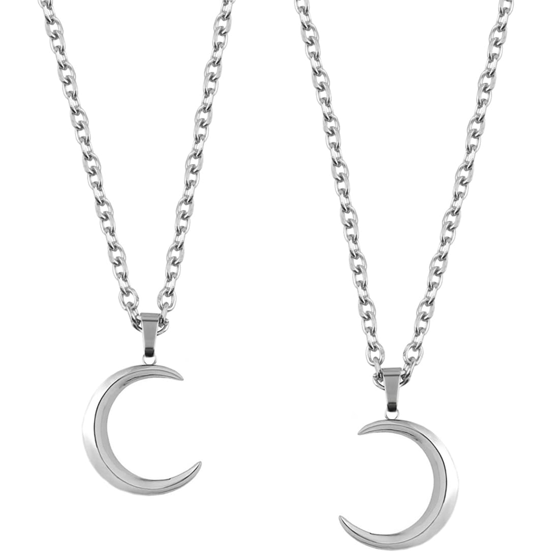 LROEZR2 Pcs Best Friend Moon Necklace Left and right Moon Friendship Necklace Jewelry for Women Men Friends Birthday Gifts，Unique Love Pendant Jewelry,