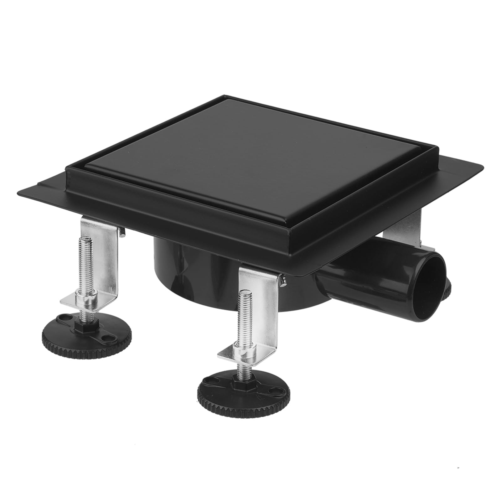 Canaleta de Ducha Cuadrada 20x20cm Desagüe de Ducha Sifón 360° | Negra,304 Inox, Kit Completo, Filtro Antiolores y para Cabello,Insertable en Azulejos, Drenaje Rápido, Fácil de Limpiar