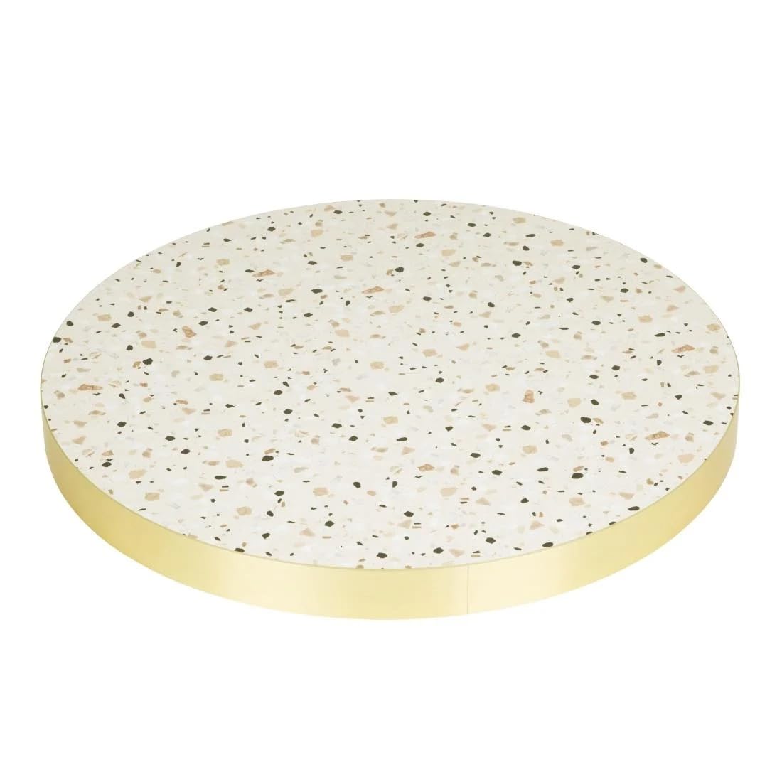 Table Ronde 600 mm Bolero Terrazzo FU518 pour terrasse de café
