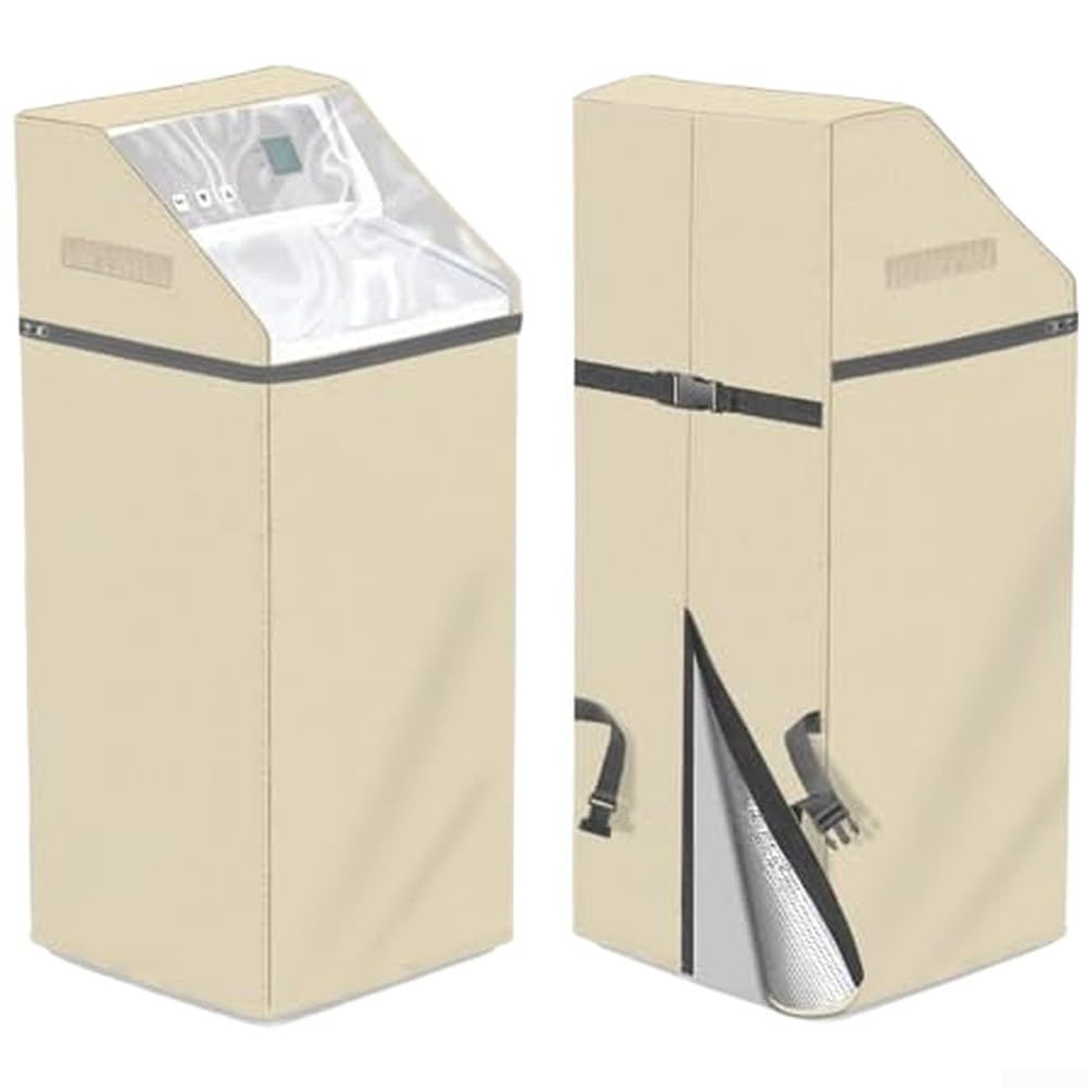 Copertura per serbatoio addolcitore d'acqua per esterni, copertura per addolcitore d'acqua resistente, tripli strati con finestra in PVC trasparente, 40 x 50 x 119 cm