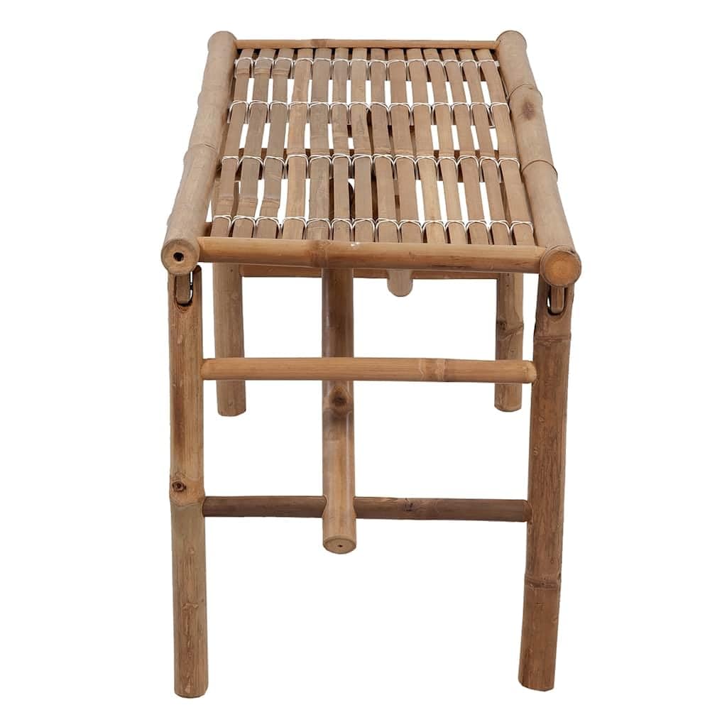 Banco de jardín plegable de bambú de 118 cm con cojín incluido para jardín, terraza y porche