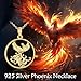 LUHE Sterling Silver Phoenix Necklace for Women 18K Gold Plated Rising Phoenix Pendant - Animal Jewelry Gifts