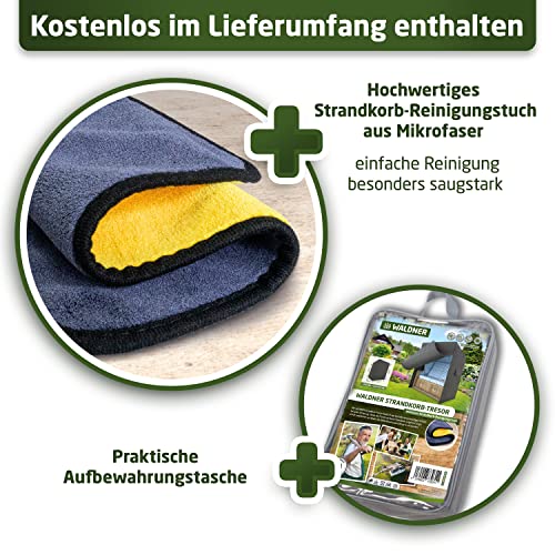 WALDNER Strandkorb Schutzhülle | Oxford 600D | Abdeckung Strandkorbhülle Abdeckhaube Abdeckplane | wasserdicht winterfest wetterfest UV-beständig atmungsaktiv | 120 x 90 x 160 B/T/H | grau anthrazit