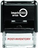 Supply360 AS-IMP1065 - Post-Inventory, Heavy Duty Commerical Quality Self-Inking Rubber Stamp, Red Ink, 9/16' x 1-1/2' Impression Size, Laser Engraved for Clean, Precise Imprints
