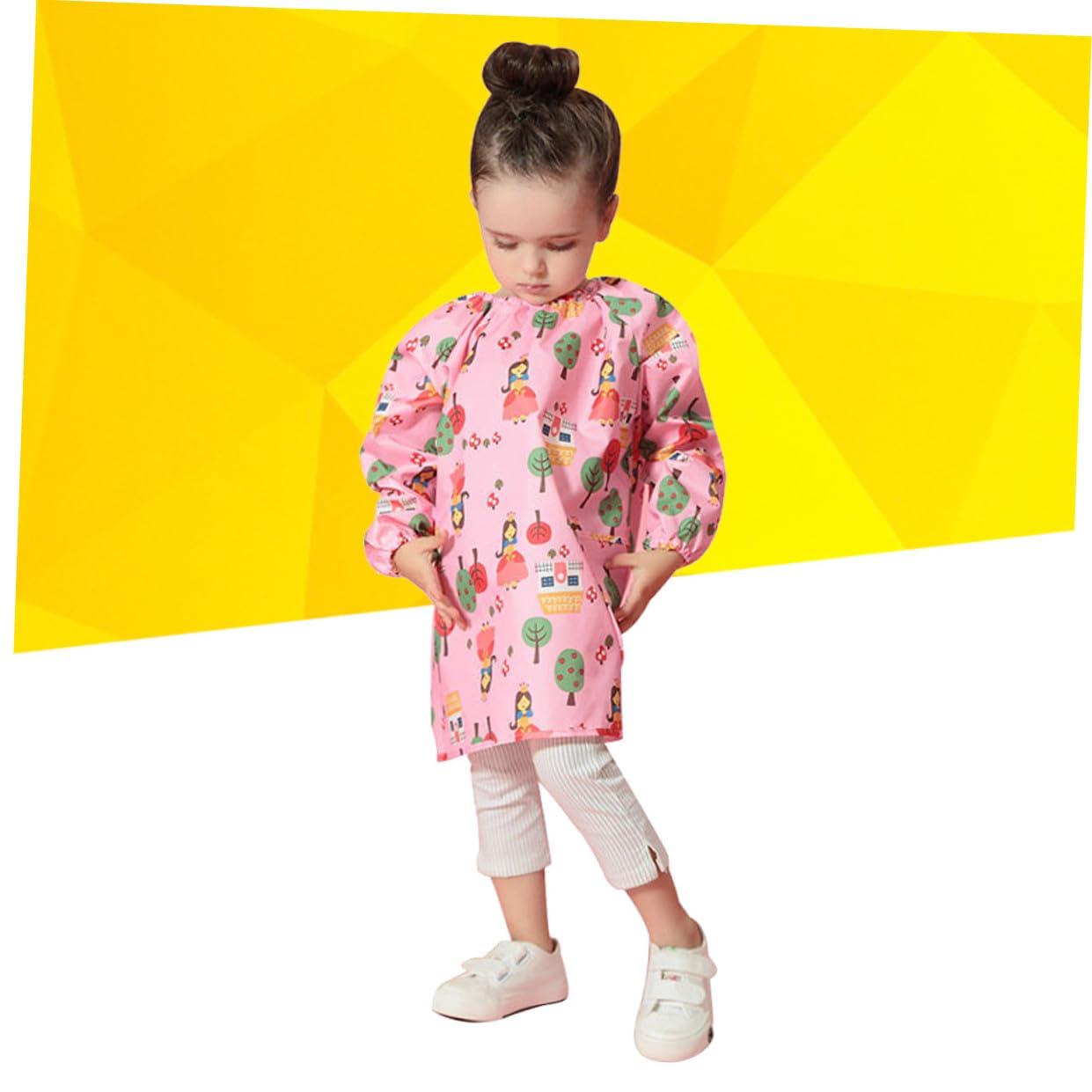 Tablier de Peinture Taille S Imperméable pour Garçon et Filles en Polyester Rose Réutilisable Confortable et Protecteur pour Dessin et Peinture