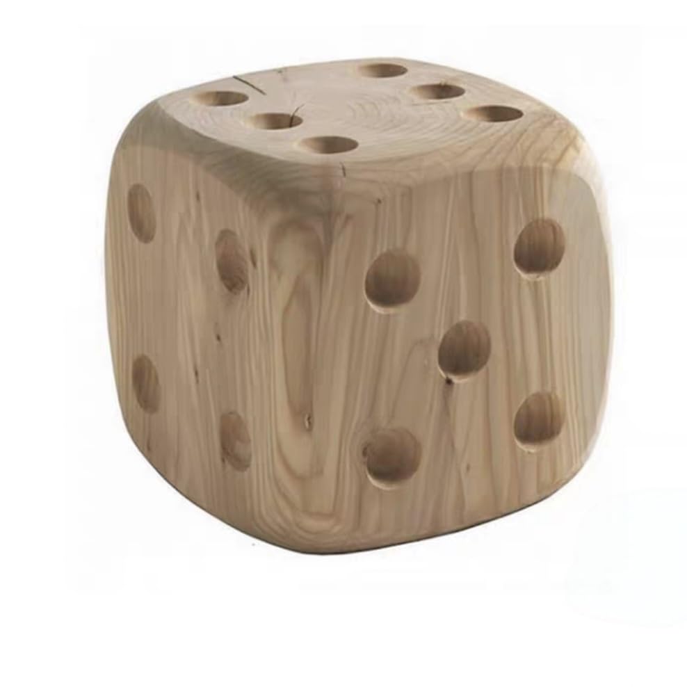 Taburete de madera maciza, mesa de centro redonda creativa para el hogar y el hotel, pieza de acento rústico único