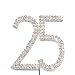 Cosmos ® Rhinestone Crystal Silver Number 25 Birthday 25th Anniversary Cake Topper