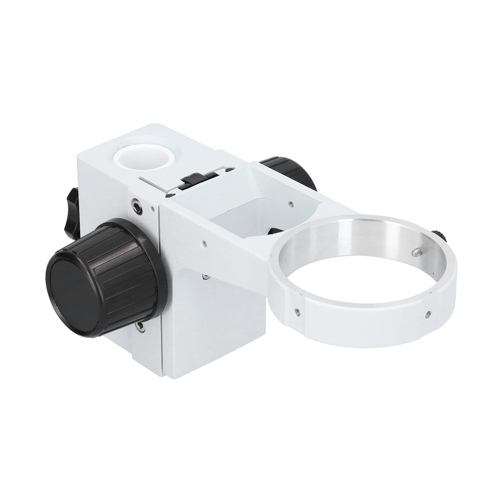 lyrlody Staffa di Messa a Fuoco per Microscopio Supporto di Messa a Fuoco per Microscopio in Lega di Alluminio con Anello da 76 Mm Rack Regolabile per Microscopi Stereo Binoculari Trinoculari