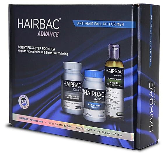 Hair Fall Kit HAIRBAC Advance Anti Hair Fall Kit for Men 310 gm | Hair Growth ...
